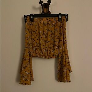 Floral Yellow Off-Shoulder Top